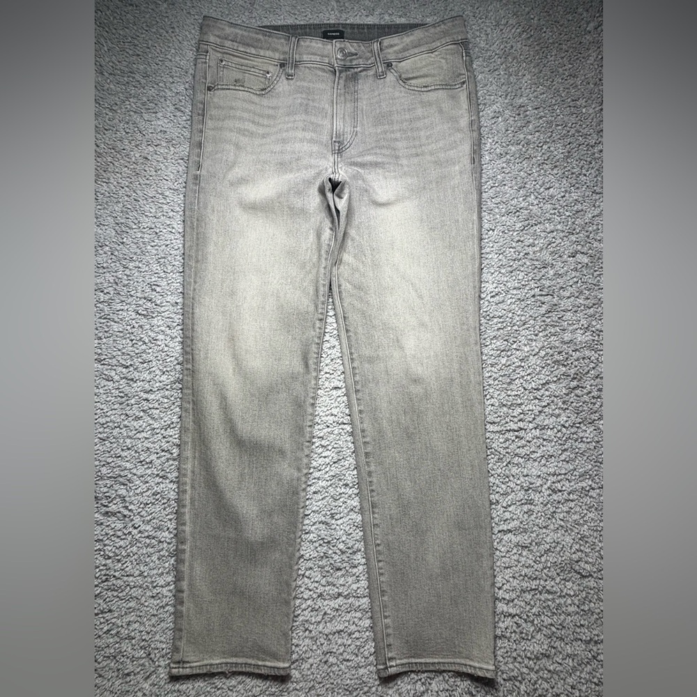 Express Gray 33x32 Slim Straight Men's Jeans